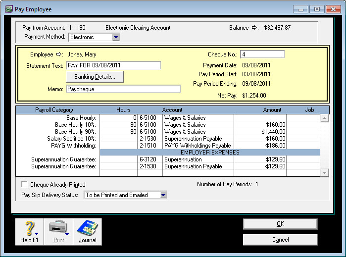 Salary sacrifice superannuation (fixed ) Support Notes MYOB